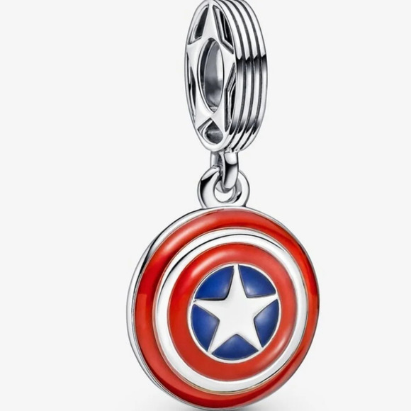 Pandora Marvel The Avengers Captain America Shield Dangle Charm - Picture 3 of 8